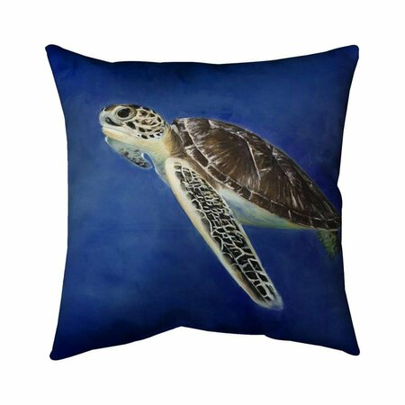 BEGIN HOME DECOR 20 x 20 in. Beautiful Sea Turtle-Double Sided Print Indoor Pillow 5541-2020-AN274-2